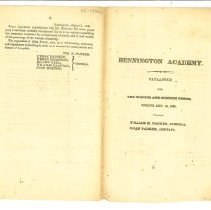 Bennington Academy Catalogs